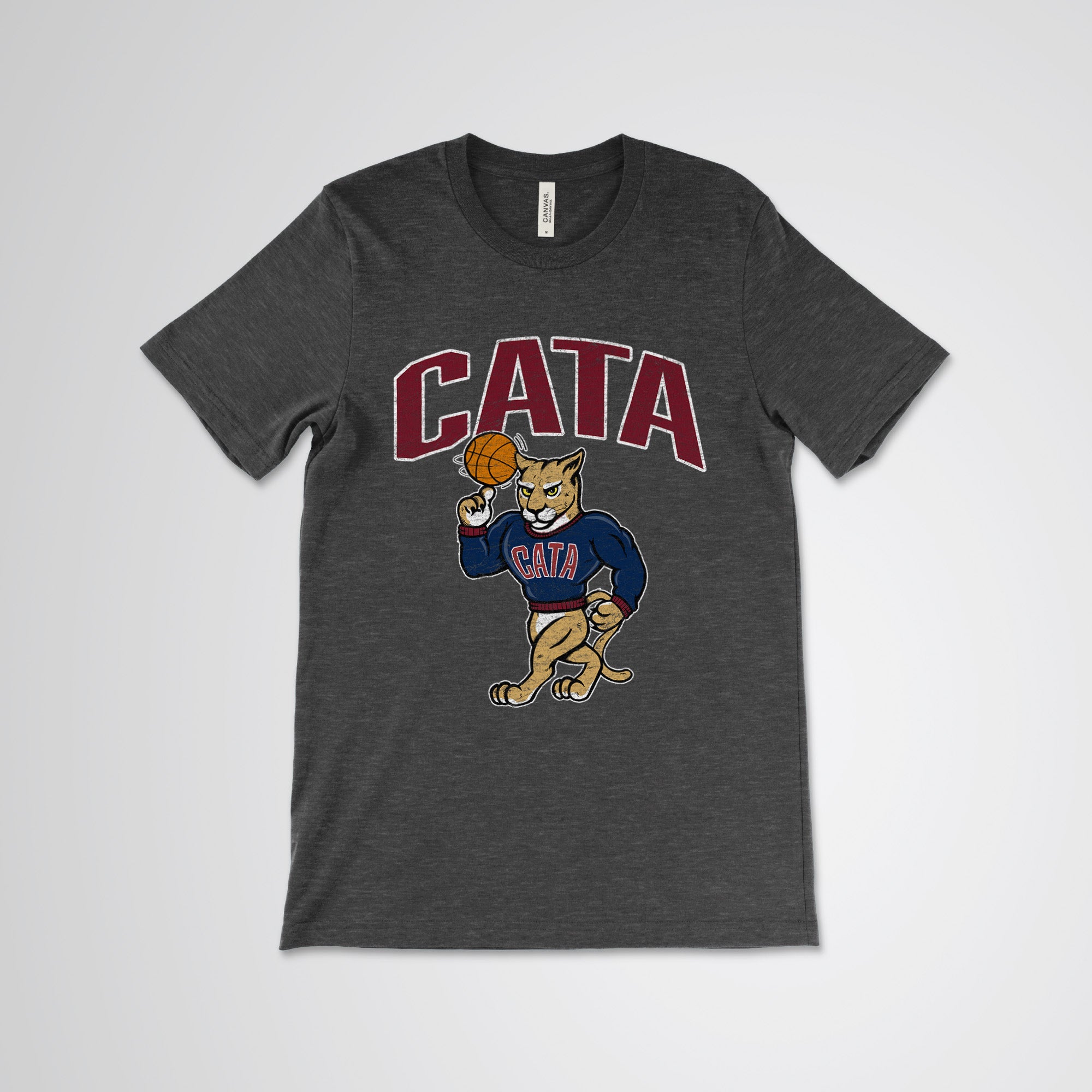 CATA Cougars Basketball Block Lettering Unisex Tee